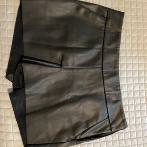 Faux leather shorts